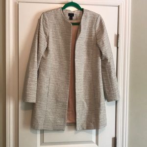 Black and white striped long jacket